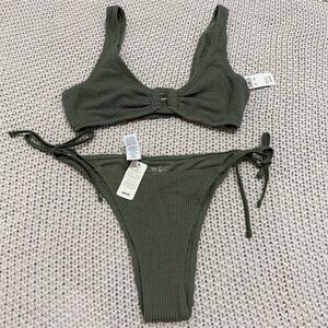 NWT Aerie Olive Green Bikini Set Size Medium